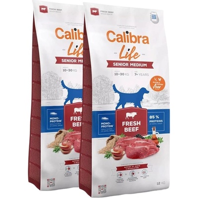 Calibra Dog Life Senior Medium Fresh Beef 2 x 12 кг