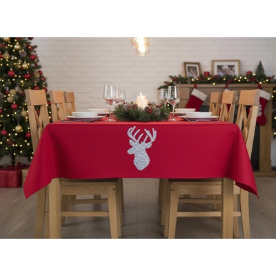 BBK Vánoční ubrus Christmas Deer červená 110x160cm