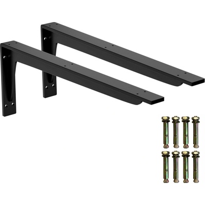 Onpira Čierny držiak police s podperou 14-59 cm [2ks] Rozmer: 390x145 mm