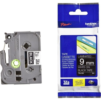 Brother TZe-325 9 mm čierna biela tlač 8 m laminovaná TZE325