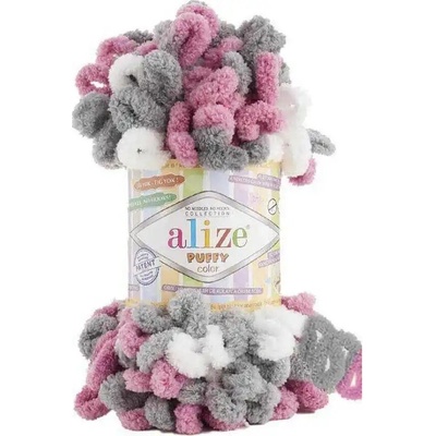 Alize Puffy Color 6070 Malina-šedá-bílá