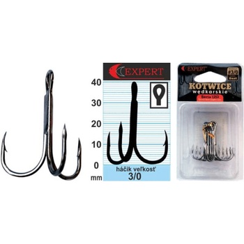 EXPERT plaváky trojháček s protihrotem 1213 černý vel.3 5 ks