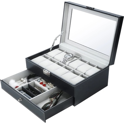 Кожена кутия за 12 часовника и аксесоари | КУТИИ ЗА ЧАСОВНИЦИ