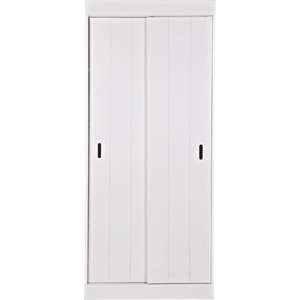 WOOOD Гардероб от бял бор с плъзгащи се врати 85x195 cm Row - WOOOD (378540-GOW)