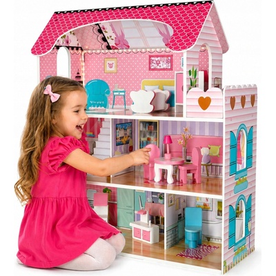 Eco Toys Drevený domček pre bábiky Rezidencia New Jersey TL49059