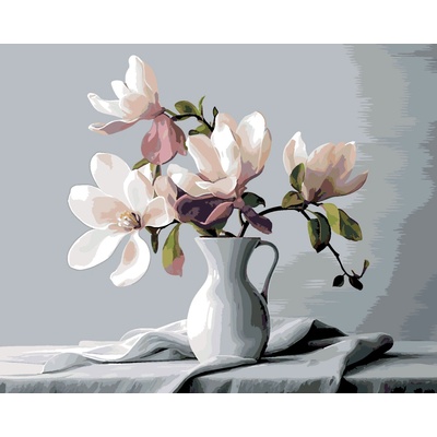 ZUTY Maľovanie podľa čísel - MAGNÓLIE 3 Rámovanie: vypnuté plátno na rám, Rozmer: 80 x 100 cm