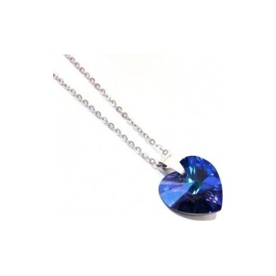 For You Náhrdelník Swarovski elements srdce fialové 14532