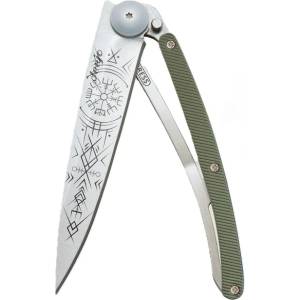 DEEJO 1cm027 tattoo aluminum / Ултралеко джобно ножче с алуминиева дръжка (1cm027)