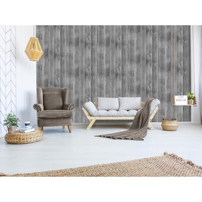 DIMEX ART Луксозна флизелинова тапета сиви вертикални летви