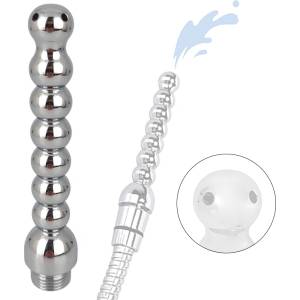 SuperLove Beaded Enema Shower Nozzle Silver