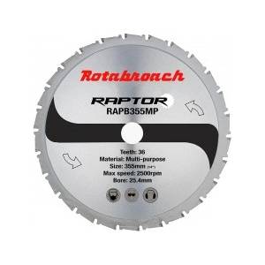Rotabroach Циркулярен диск 355 mm (25.4) 36T (x2.4) многоцелеви Raptor (637)