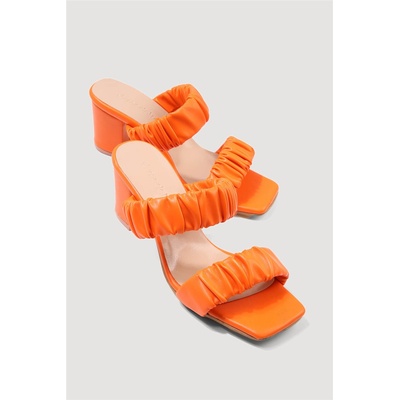 Moda Trend Дамски чехли с ток - Оранжеви #332262 (332262_Оранжев)