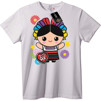 NOONEBRAND Тениска Обичам Мексико - 5XL, White