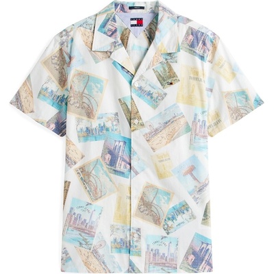 Tommy Hilfiger Men's All Over Print Camp Patterned Shirt - Ecru Postcard
