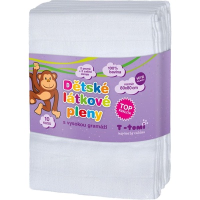 T-Tomi Látkové Tetra pleny bílé 80 x 80 10 ks