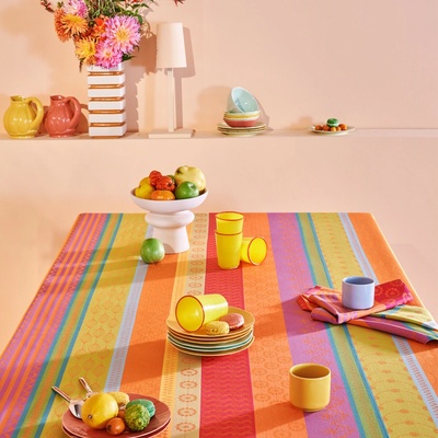Garnier Thiebaut Kulatý ubrus MILLE BRODERIES SAMBA 160 cm