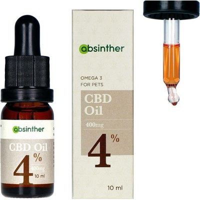 Absinther CBD kapky pro psy a kočky 4% Lososový olej 10 ml