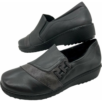 Dámské šedé nadměrné mokasíny s jemným zateplením