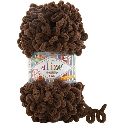 Alize příze Puffy Fine 493 čokoládově hnědá