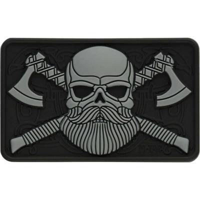 Nášivka M-Tac Bearded Skull 3D - šedá