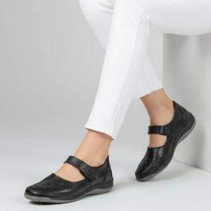  Обувки естествена кожа W186094 Black