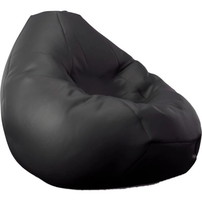 PUFRELAX Пуф, круша, 320л. , Nirvana Grande - Back 2 Black, PU Кожа, Пълнеж от полистиролни перли (PUF-G-NGR-PU-BTB)