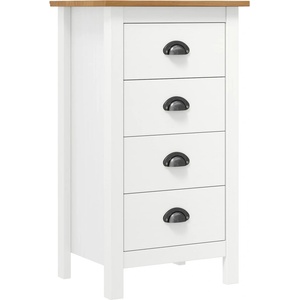 vidaXL Сайдборд Hill бял 46x35x80 см борово дърво масив (288914)