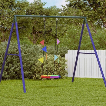 vidaXL Гнездо за пързалка Синьо 60 x 60 x 180 см Полиестер (42009053)