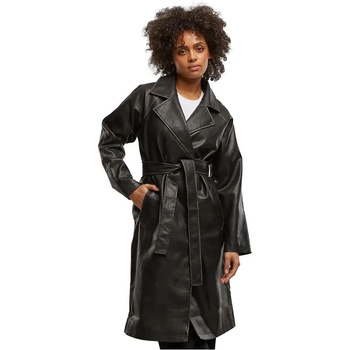 Urban classics Палто Urban classics Vintage Leather trench coat - Black (Black)