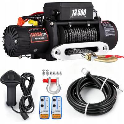 Elektrický navijak 13 500 LBS 27m syntetické lano bezdrôtové diaľkové ovládanie