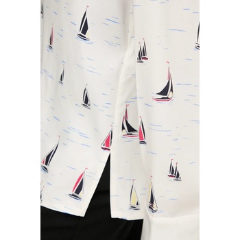 Tommy Hilfiger Риза Tommy Hilfiger дамска в бежово със стандартна кройка с класическа яка WW0WW44036 (WW0WW44036)