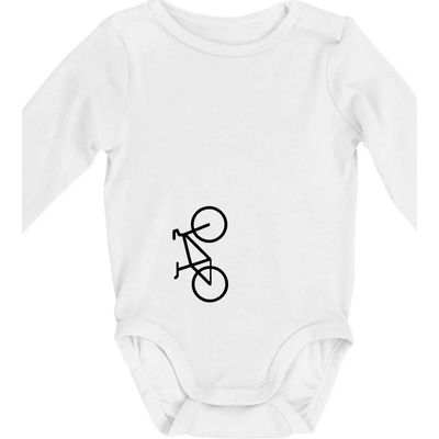 Bicykel na výšku Body dojčenské s dlhým rukávom dlhý rukáv biele