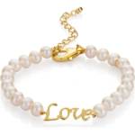 Swan Гривна със сладководни бели перли RLOVEBWG Swan