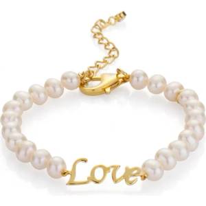 Swan Гривна със сладководни бели перли RLOVEBWG Swan