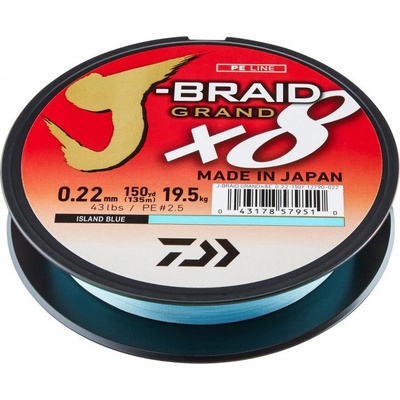 Daiwa pletená šnúra J-Braid Grand X8E Blue 135m 0,20mm