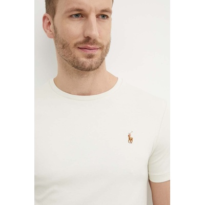 Ralph Lauren Памучна тениска Polo Ralph Lauren в бежово с изчистен дизайн 710740727 (710740727)