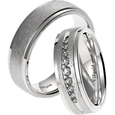 VIPgold Svadobné obrúčky 9527 biele zlato