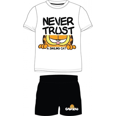 E plus M Garfield pánské pyžamo krátké bílo černé
