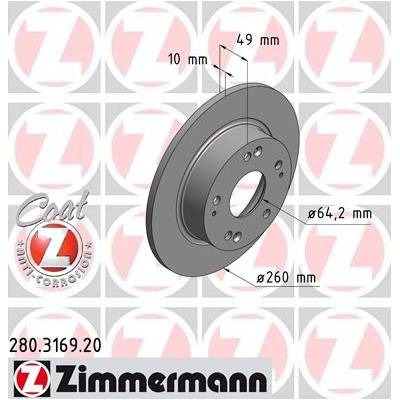 ZIMMERMANN Brzdový kotúč 280316920