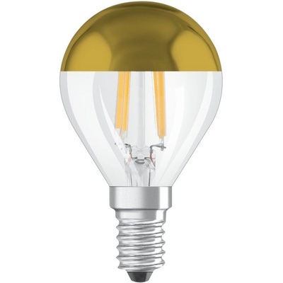 Osram LED žárovka kapka, 4 W, 380 lm, teplá bílá, E14 LED STAR CL P FIL MIRROR GOLD 38 N