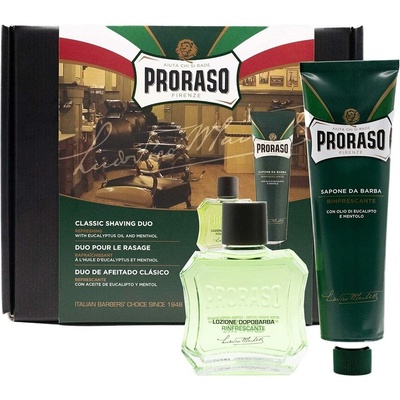 Proraso Classic Green krém na holení 150 ml + voda po holení 100 ml dárková sada