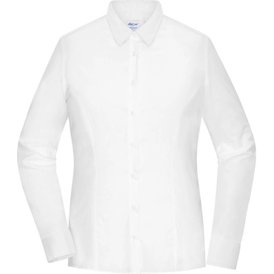 James & Nicholson Halenka JN 1371 slim fit dlouhý rukáv Bílá