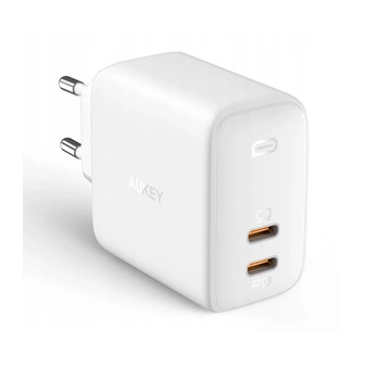 AUKEY Мрежово зарядно, Aukey, 2xUSB-C, 6A, Бяло (PA-B4 WHITE)