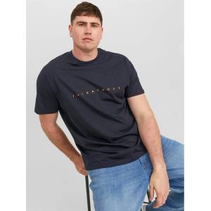 JACK & JONES Мъжка тениска Jack and Jones Jack+ Star T-Shirt Mens Plus Size - Dark Navy