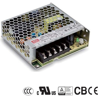 MI6, 75W napájecí zdroj Meanwell, LRS-75-12, 12V, 6A, IP20