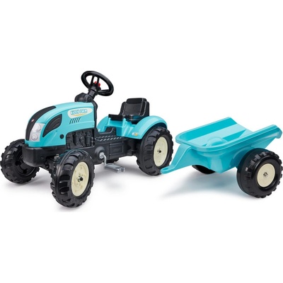 Falk Falk šliapací traktor s prívesom Kiddy Farm modrý 2059L