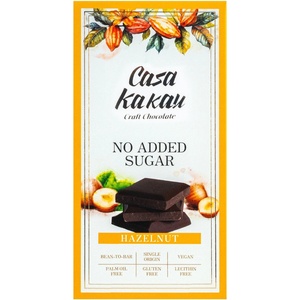 CASA KAKAU Черен шоколад с лешници без захар 70г
