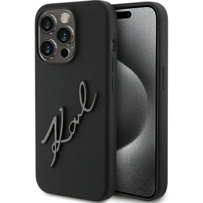 Karl Lagerfeld iPhone 15 Pro Silicone Karl Script čierne