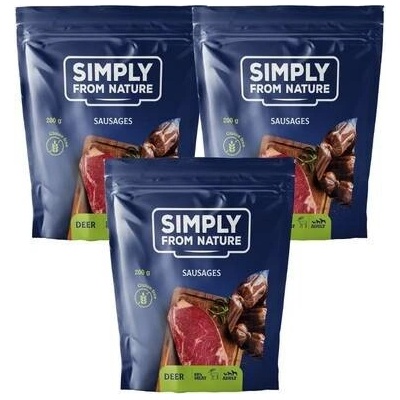 SIMPLY FROM NATURE Klobásky s jelením masem 3 x 200 g