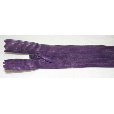 Zips krytý nedeliteľný 30cm tmavo fialová
